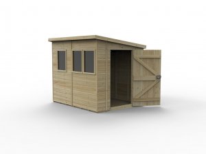 Timberdale 8x6 Tongue and Groove Pressure Treated Pent Wooden Garden Shed (3 Windows)