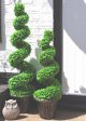 Leaf Design 120cm Pair of Artificial Green Large Leaf Spiral Topiary Trees with Decorative Planters