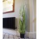 Leaf Design 165cm Artificial Grass Plant with White Orchid Flowers