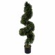 Leaf Design 120cm Sprial Buxus Artificial Tree UV Resistant Outdoor Topiary