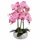 Leaf Design 60cm Orchid Artificial Pink Marble Effect Ceramic Planter