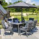 LG Outdoor Milano 6 Seat Set with Highback Armchairs and 3.0m Parasol