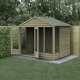 Forest Garden 8x6 4Life Overlap Apex Pressure Treated Summerhouse (Installation Included)