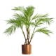 Leaf Design 90cm Artificial Areca Palm Plant Twisted Detail Trunk with Copper Metal Planter