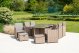 Willow 6 Seat Grand Rattan Cube Dining Set with 4 Stools by Alexander Rose (Fawn/Truffle)