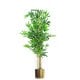 Leaf Design 120cm (4ft) Natural Look Artificial Bamboo Plants Trees with Gold Metal Planter