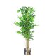 Leaf Design 120cm (4ft) Natural Look Artificial Bamboo Plants Trees with Silver Metal Planter