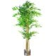 Leaf Design 150cm (5ft) Natural Look Artificial Bamboo Plants Trees (XL with Silver Metal Planter)