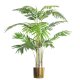 Leaf Design 120cm (4ft) Premium Artificial Areca Palm with Pot and Gold Metal Planter
