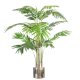 Leaf Design 120cm (4ft) Premium Artificial Areca Palm with Pot and Silver Metal Planter