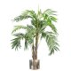 Leaf Design 120cm Premium Artificial palm tree with pot with Silver Metal Planter