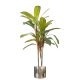Leaf Design 100cm Artificial Potted Dracaena Tropical Plant with Silver Metal Planter