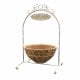 Panacea French Country Scroll Welcome Stand with Hanging Basket (Distressed White)