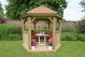 Forest Garden 3m Hexagonal Wooden Garden Gazebo with Cedar Roof - Furnished with Table, Benches and Cushions (Terracotta)