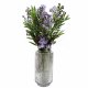 Leaf Design 60cm Artificial Purple Starflower Display Glass Vase