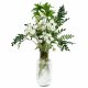 Leaf Design 75cm Artificial White Starflower Display Ombre Glass Vase
