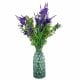 Leaf Design 80cm Artificial Purple Larkspur and Berries Glass Vase