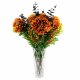 Leaf Design 80cm Artificial Orange Chrysanthemum Foliage and Glass Vase