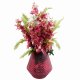 Leaf Design 70cm Dark Pink Artificial Delphinium Flower Arrangement Pink Vase