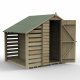 Forest Garden 6x4 4Life Overlap Pressure Treated Apex Shed with Lean to (No Window)