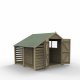 Forest Garden 8x6 4Life Overlap Pressure Treated Apex Shed with Double Door And Lean To