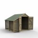Forest Garden 8x6 4Life Overlap Pressure Treated Apex Shed with Double Door And Lean To (No Window)