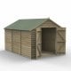 Forest Garden 12x8 4Life Overlap Pressure Treated Apex Shed With Double Door (No Window / Installation Included)