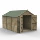 Forest Garden 12x8 4Life Overlap Pressure Treated Apex Shed With Double Door (No Window)