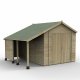Timberdale 10x8 Tongue and Groove Pressure Treated Reverse Apex Double Door Wooden Garden Shed With Log Store