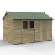 Timberdale 12x8 Tongue and Groove Pressure Treated Reverse Apex Double Door Wooden Garden Shed (Installation Included)
