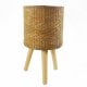 Leaf Design Rattan Effect Composite Planter with Stand