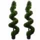 Leaf Design 150cm Pair of Spiral Buxus Artificial UV Resistant Outdoor Tree