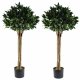 Leaf Design 120cm Pair of Artificial Bay Laurel UV Resistant Trees (Outdoor Topiary)