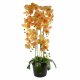 Leaf Design 110cm Large Yellow Peach Orchid Artificial Plant (41 Real Touch Flowers)