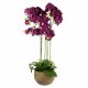 Leaf Design 80cm Large Orchid Purple Artificial (41 Real Touch Flowers)
