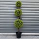 Leaf Design 120cm Artificial Green Triple Ball Topiary Tree