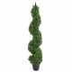 Leaf Design 120cm (4ft) Tall Artificial Boxwood Tower Tree Topiary Spiral Metal Top
