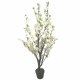 Leaf Design 120cm Realistic Artificial Cherry Blossom Tree White Silk Flowers (Potted)