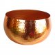 Leaf Design XL Metal Bowl 32 x 20cm Hammered Copper Colour (Straight Edge)