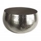 Leaf Design XL Metal Bowl Planter 32 x 20cm Hammered Silver Colour (Straight Edge)