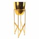Leaf Design 55cm Gold Planter with Matching Stand