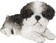 Vivid Arts Laying Shihtzu Puppy Black and White (Size F)
