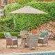 LG Outdoor Monte Carlo Sand 4 Seat Dining Set with 2.5m Parasol