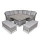 LG Outdoor Monte Carlo Stone Large Square Dining Modular Set with Adjustable Table