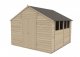 Forest Garden 10x10 Apex Overlap Pressure Treated Wooden Garden Shed with Double Door (Installation Included)