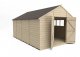 Forest Garden 10x15 Apex Overlap Pressure Treated Wooden Garden Shed with Double Door (Installation Included)