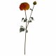 Leaf Design 6 x 75cm Dhalia PomPom Artificial Flowers (Orange)