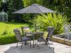 LG Outdoor Milano 4 Seat Set with Highback Armchairs and 2.5m Parasol