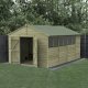 Forest Garden Beckwood Shiplap Pressure Treated 10x15 Apex Shed with Double Door