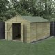 Forest Garden Beckwood Shiplap Pressure Treated 10x15 Apex Shed with Double Door (No Window)